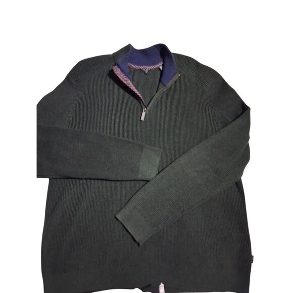 Ted Baker London Mens Size 7 US 3XL ¼ Zip Pullover Preppy Wool Career Sweater - Picture 1 of 14
